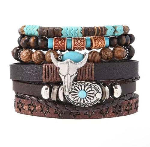 6 Pc Bracelets with Turquoise